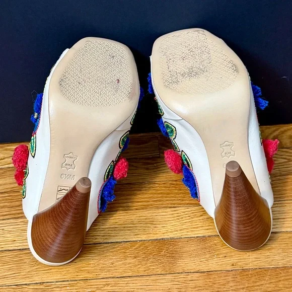 Tory Burch Ellis Women’s Multicolor Embroidered Open Toe Mule, Size 6.5 - Picture 8 of 8